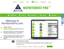 Tablet Screenshot of nutritionistpro.com
